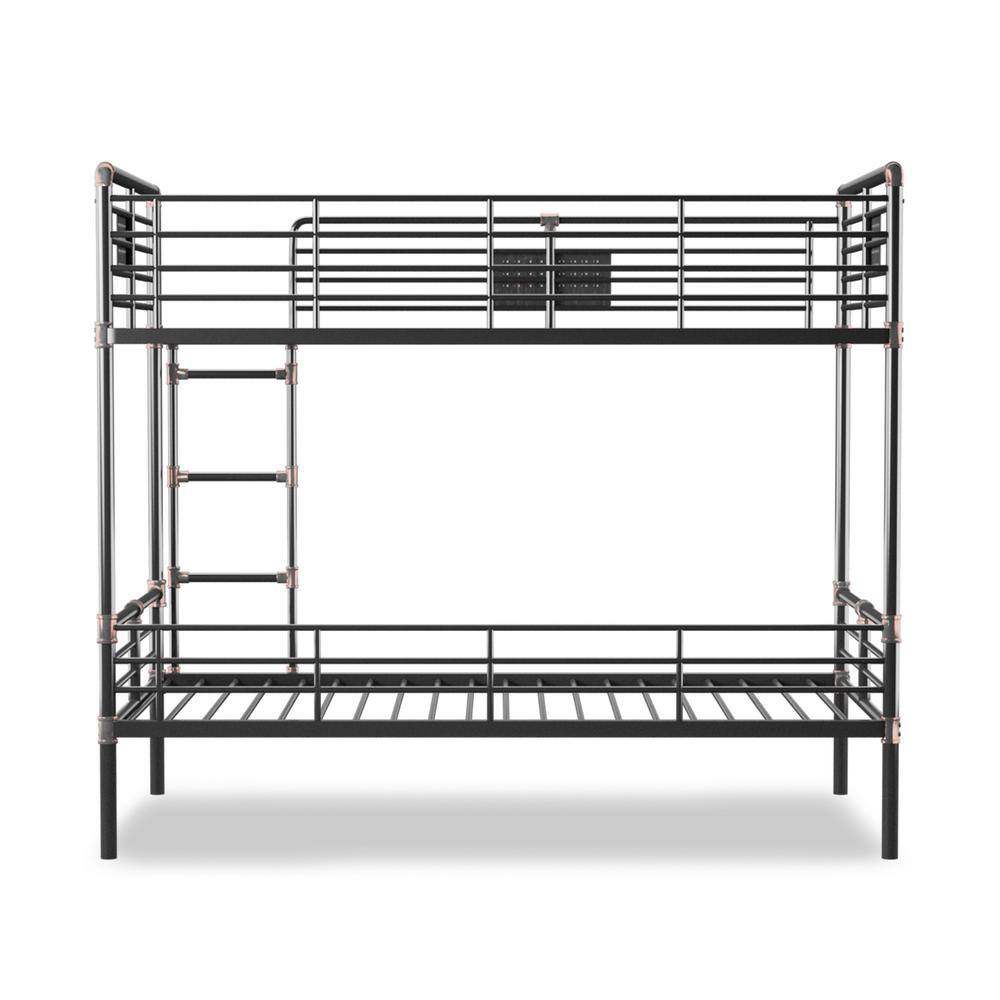 Furniture of America Albin Antique Black Queen Over Queen Bunk Bed