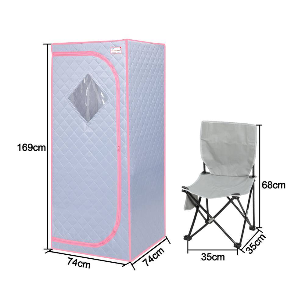 None 1-Person Full Size Grey Steam Sauna Tent for Spa Detox at Home PVC Pipe Connector Easy to Install with FCC Certification