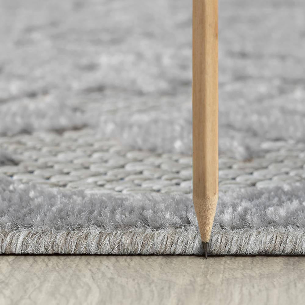 Tayse Rugs Oasis Floral Blue 8 ft. Round Indoor/Outdoor Area Rug