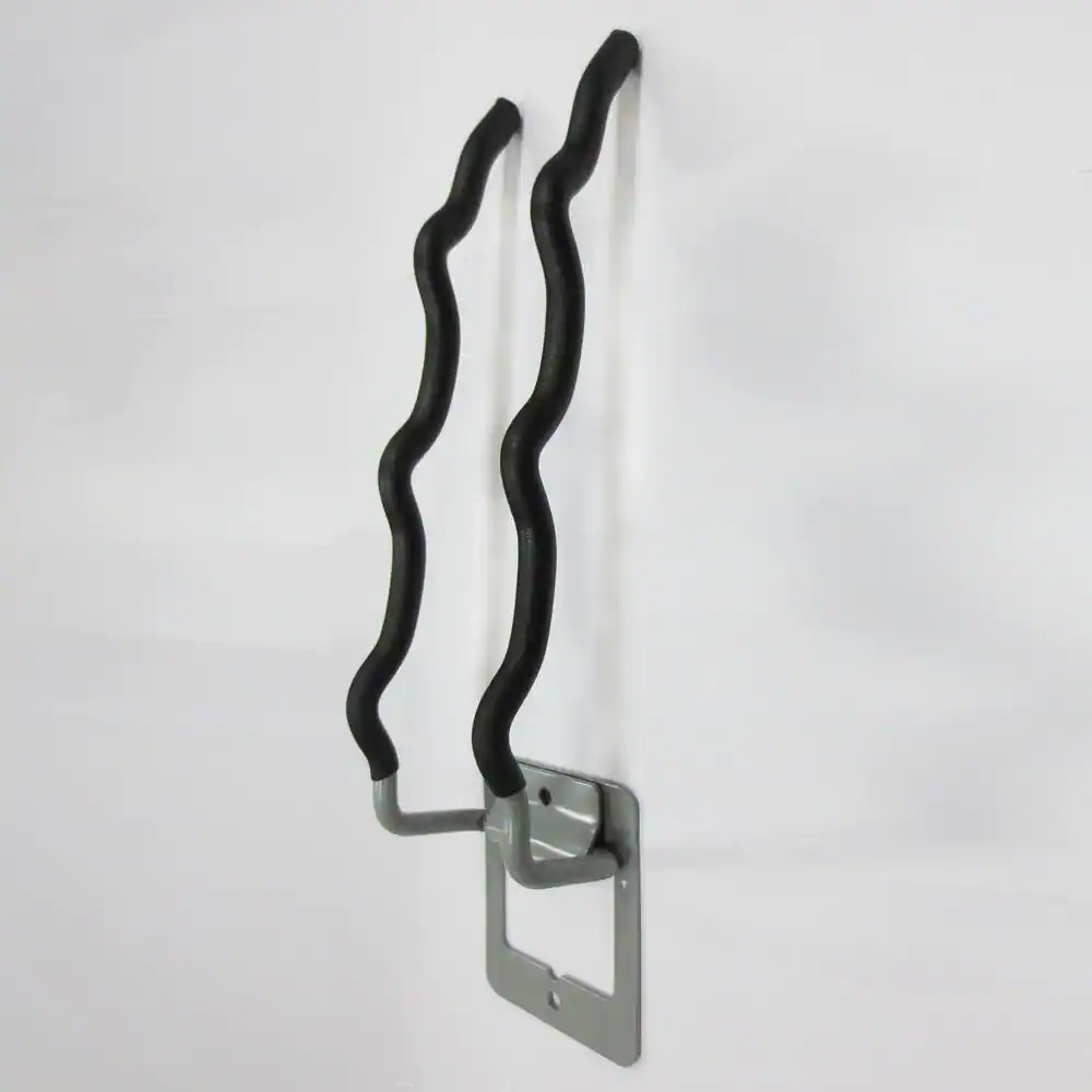 Everbilt Heavy Duty Wall Mounted Flip-Up Tool Holder with Protective Vinyl Coating in Gray with 50 lb. Capacity