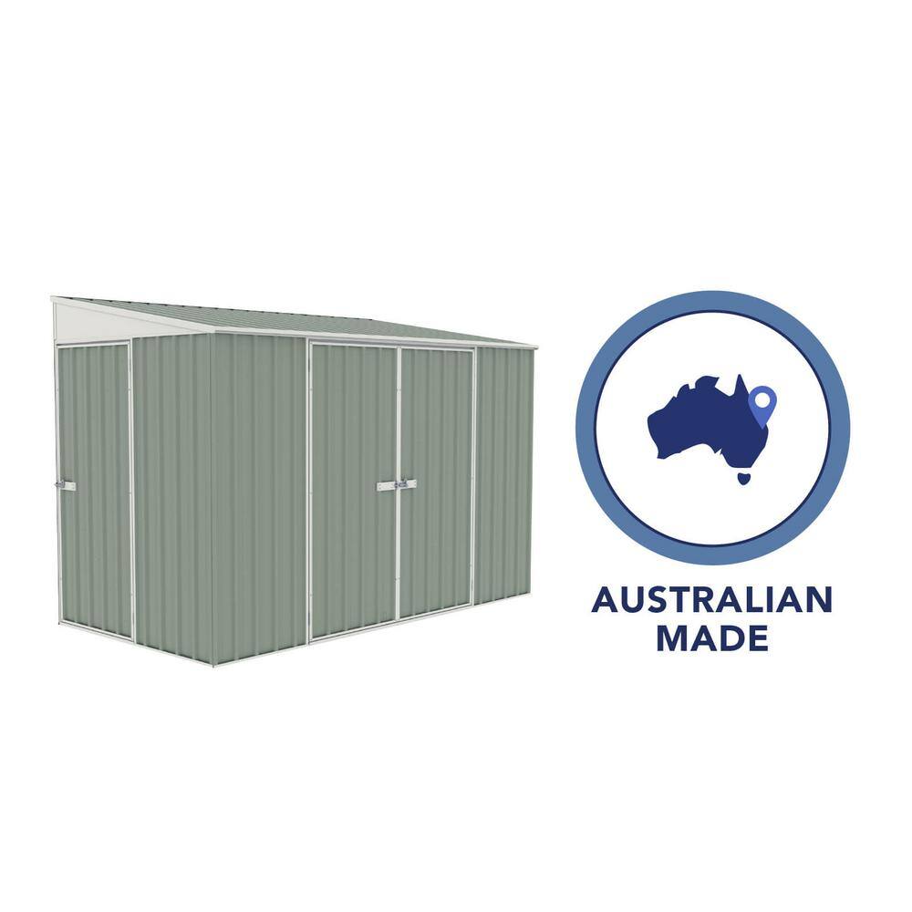 ABSCO 10 ft. W x 5 ft. D Metal Bike Shed in Pale Eucalypt with SNAPTiTE assembly system 60 sq. ft.