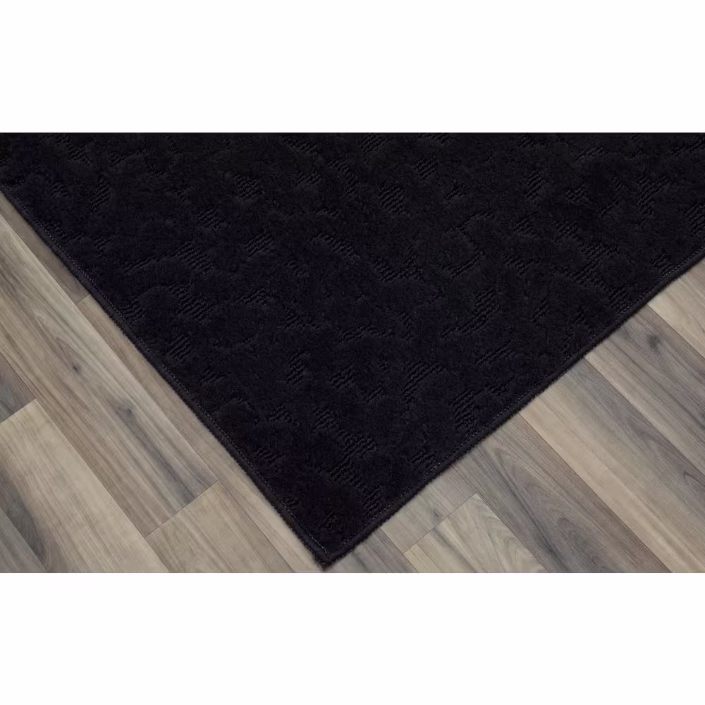 Garland Rug Ivy Black 3 ft. x 12 ft. Runner Rug