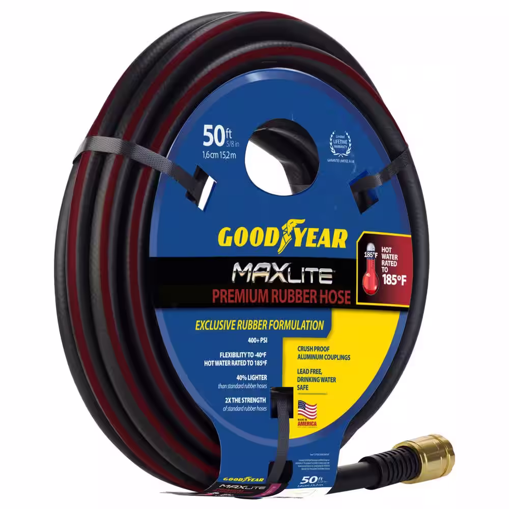 Goodyear MAXLite 5/8 in. x 50 ft. Premium Duty Rubber+ Water Hose