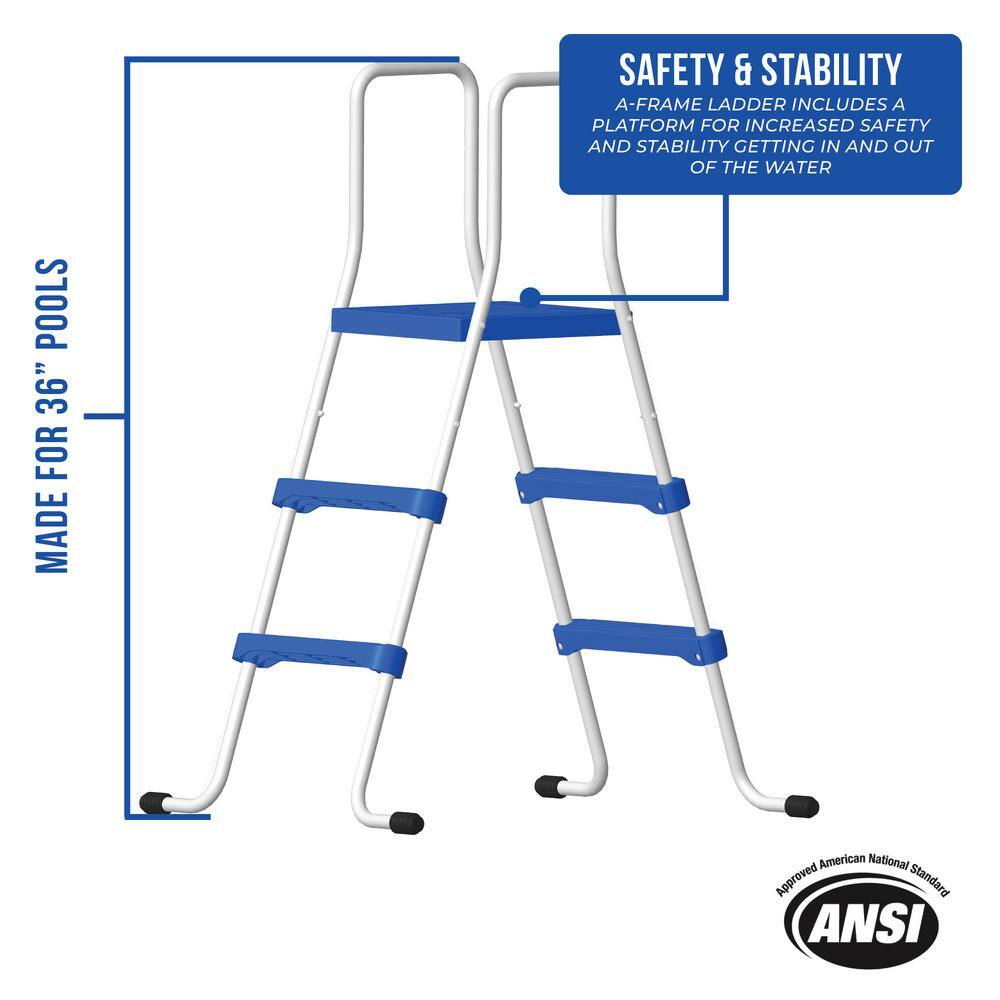 Blue Wave 12 ft. Round 36 in. D Capri Steel Wall Pool Package