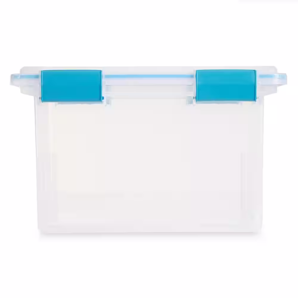 Sterilite 19334304 Clear 32 Quart Gasket Box with Clear Base and Lid (8 Pack)