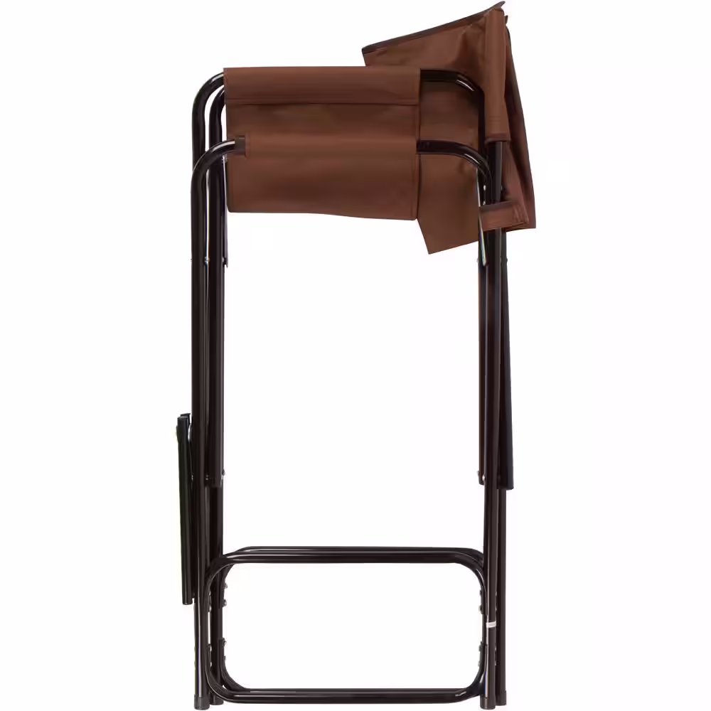 Trademark Innovations 43 in. Brown Steel Folding Tall Director's Folding Chair