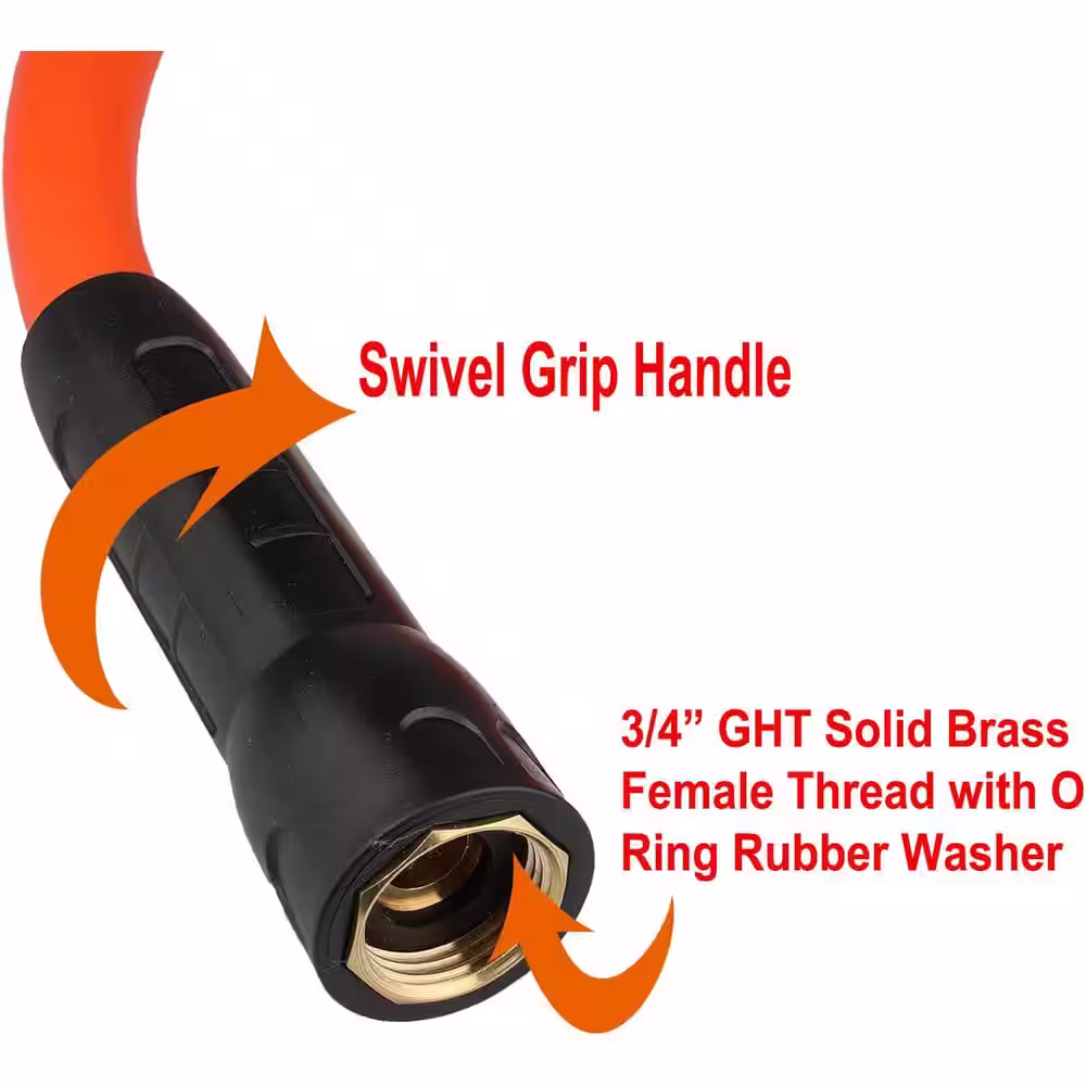 None 5/8 in. x 25 ft. Garden Water Hose 5/8 in. x 25 ft. 150 PSI Kink Resistant, Flexible with Swivel Grip Handle