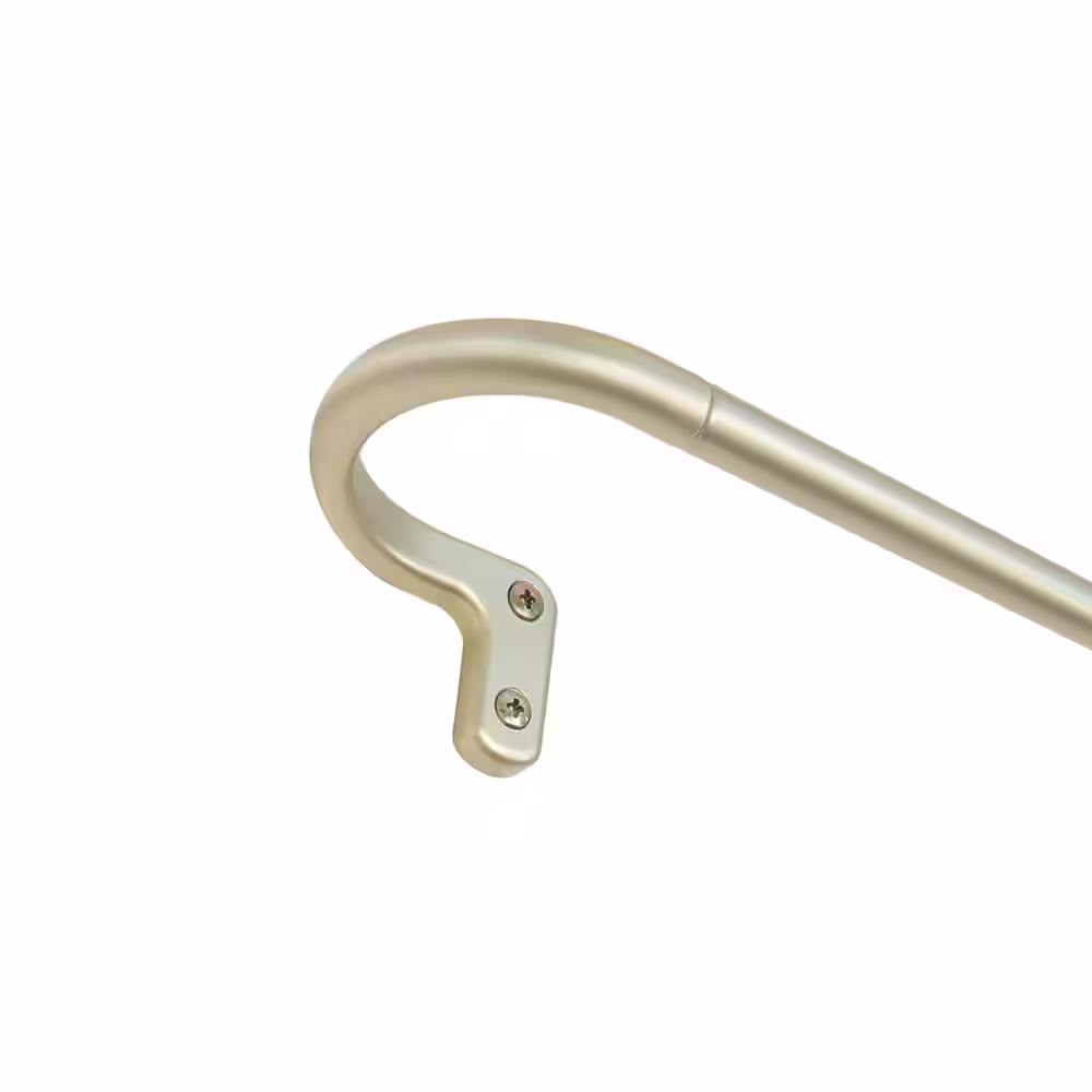 Decopolitan Room Darkening Wrap Around 48 in. - 86 in. Adjustable Curtain Rod 5/8 in. in Light Gold with Finial