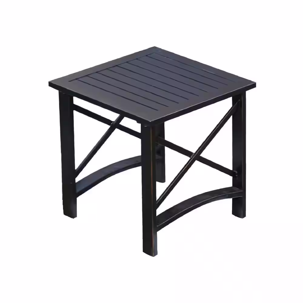 Patio Festival 5-Piece Metal Patio Conversation Set with Blue Cushions