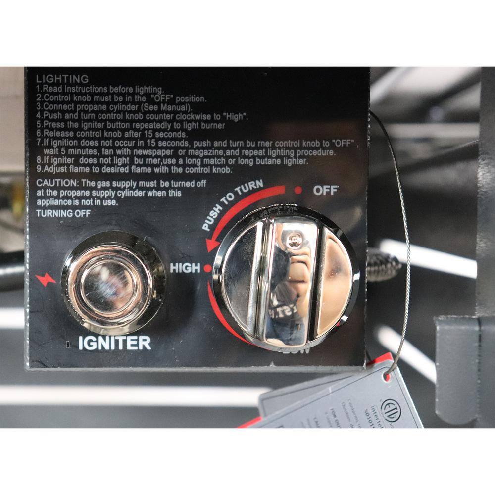 None Steel Propane Natural Gas Fire Pit Table in Grey