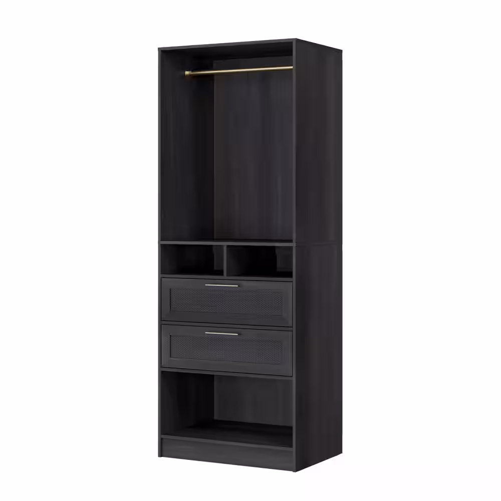 None Robin closet in 30 in. W with upper doors and 2 drawers Wood Closet System