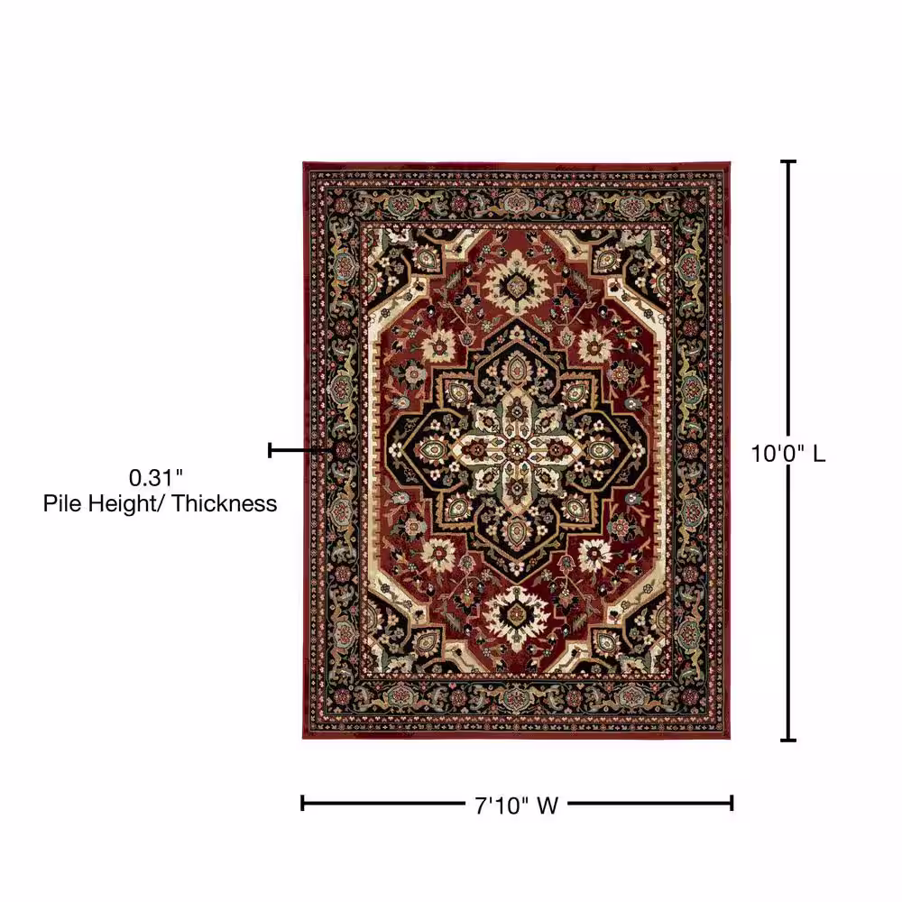 None Bazaar Lenox Red 7 ft 10 in X 10 ft Area Rug