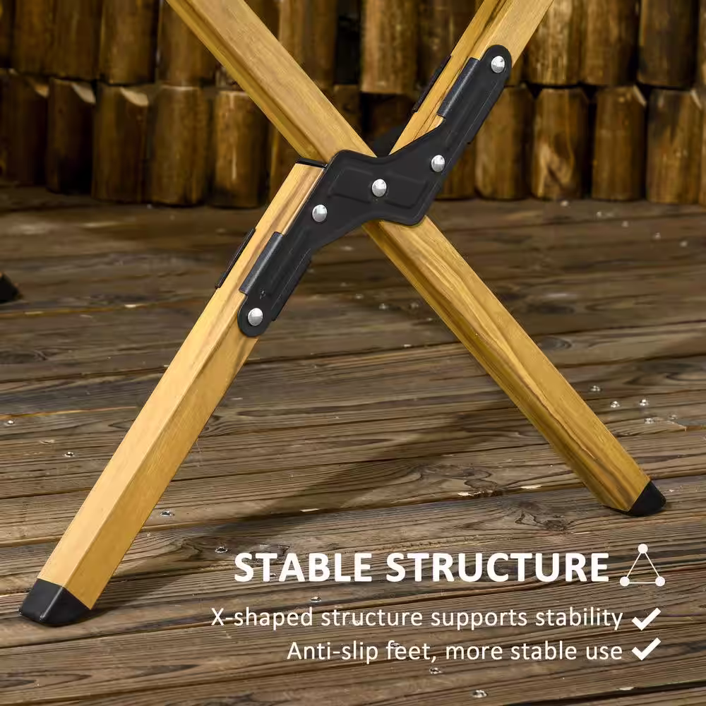 Outsunny 4 ft. Aluminum Camping Table, Folding Roll-Up Picnic Table With Carry Bag, Waterproof and Woodgrain Finish