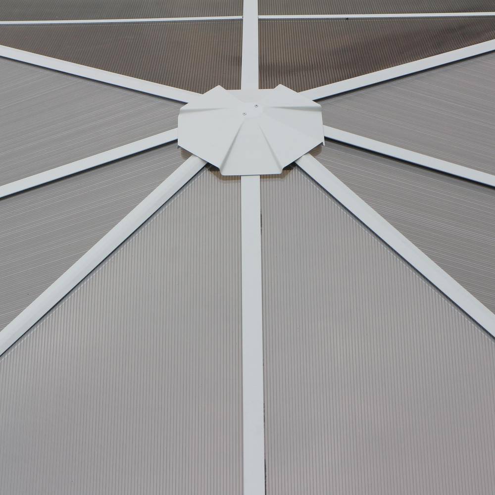 Noble House 9.84 ft. x 9.84 ft. White Aluminum-Framed Canopy Gazebo
