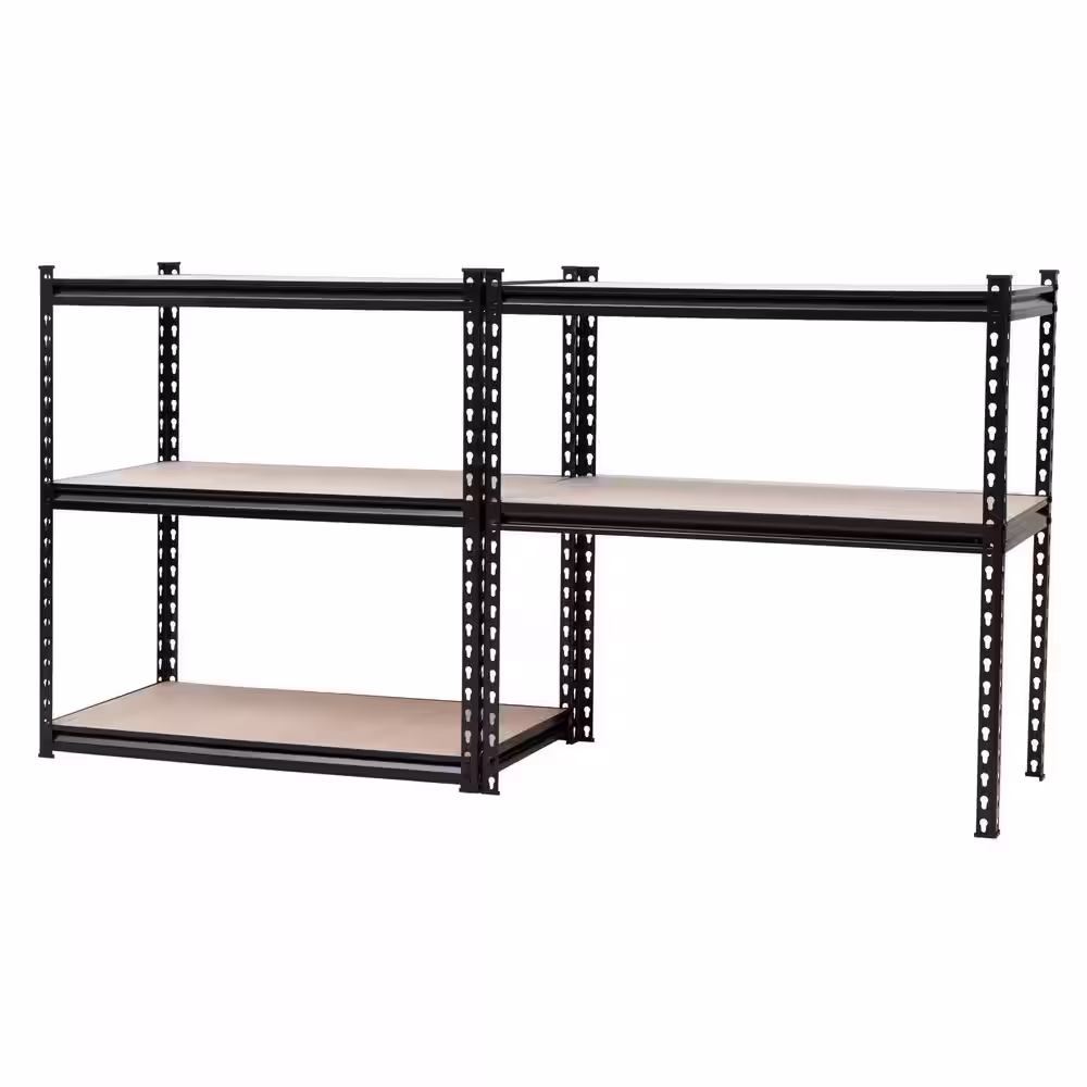 None Black 5-Tier Boltless Tier Height Adjustable Steel Garage Storage Rack Shelving Units (34 in W x 14 in D x 72 in H)