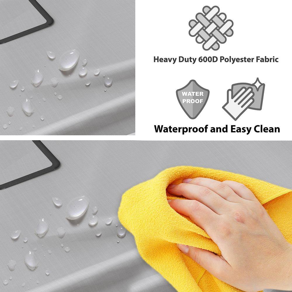 None 32.3 in. W x 17.5 in. D x 33 in. H Fabric Laundry Basket Hamper with Wheels Dark Gray