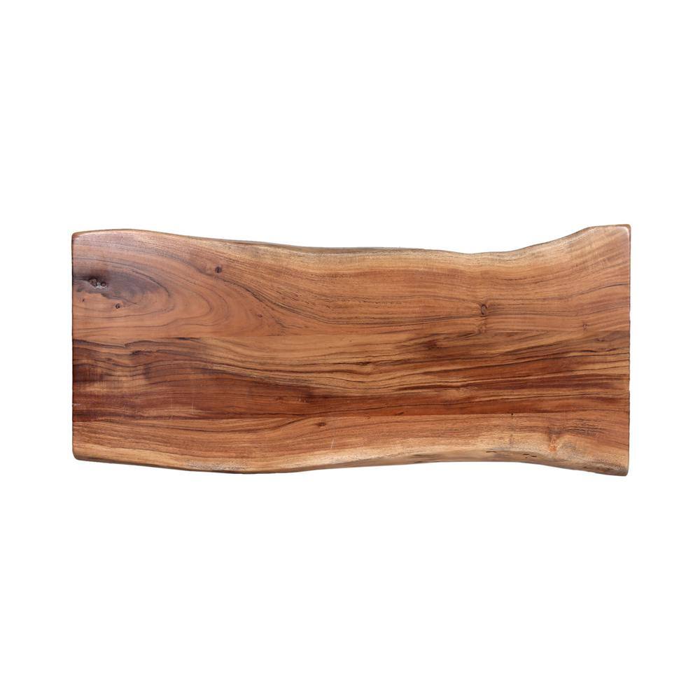 Alaterre Furniture Hairpin Natural Live Edge Wood with Metal 48 in. Bench