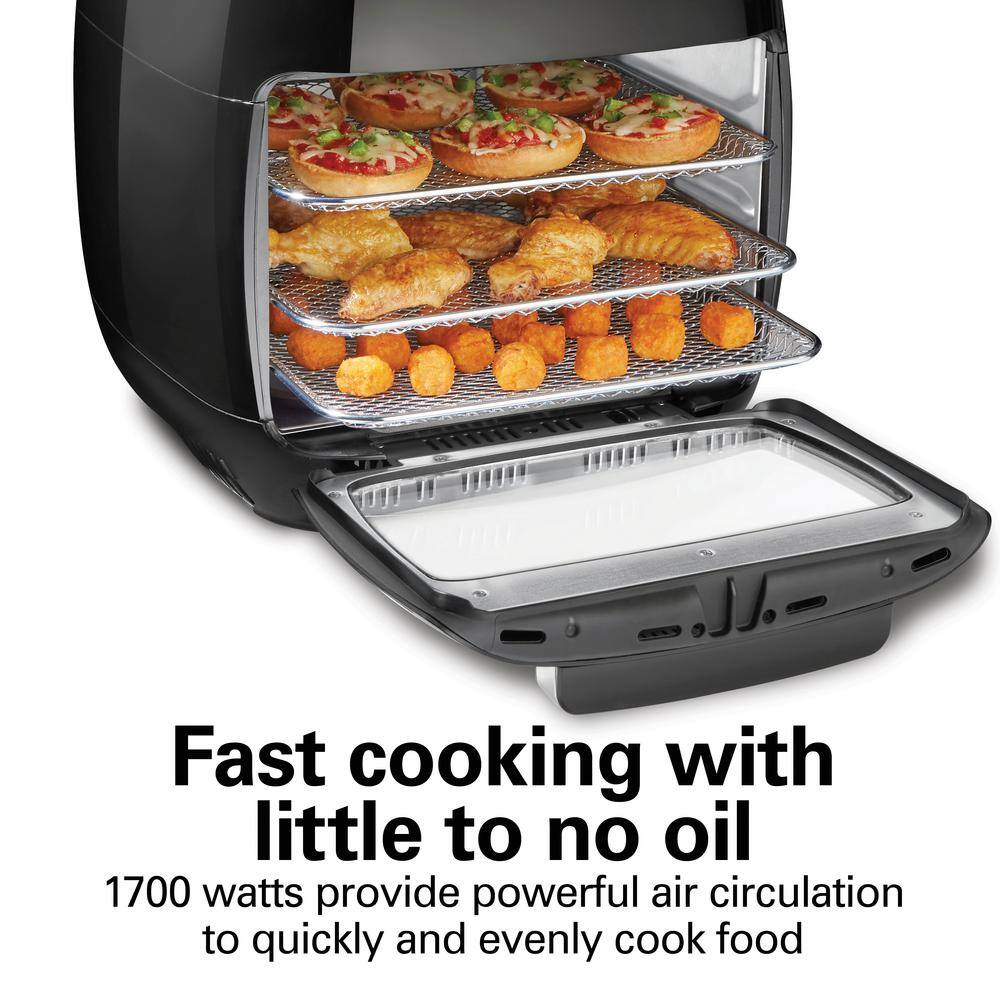 Hamilton Beach 11.6 qt. Black Digital Air Fryer with Rotisserie