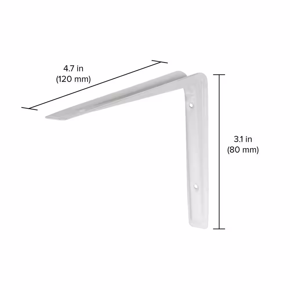 Dolle ALTURA 4.7 in. White Steel Shelf Bracket Set of 2