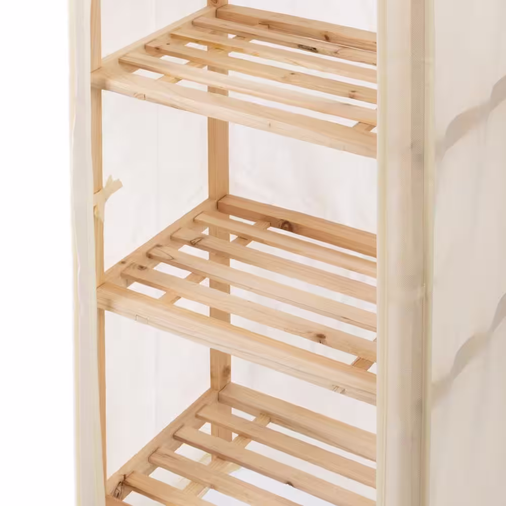 Lavish Home 5-Tier Wooden Shelving Unit with Removable Cover