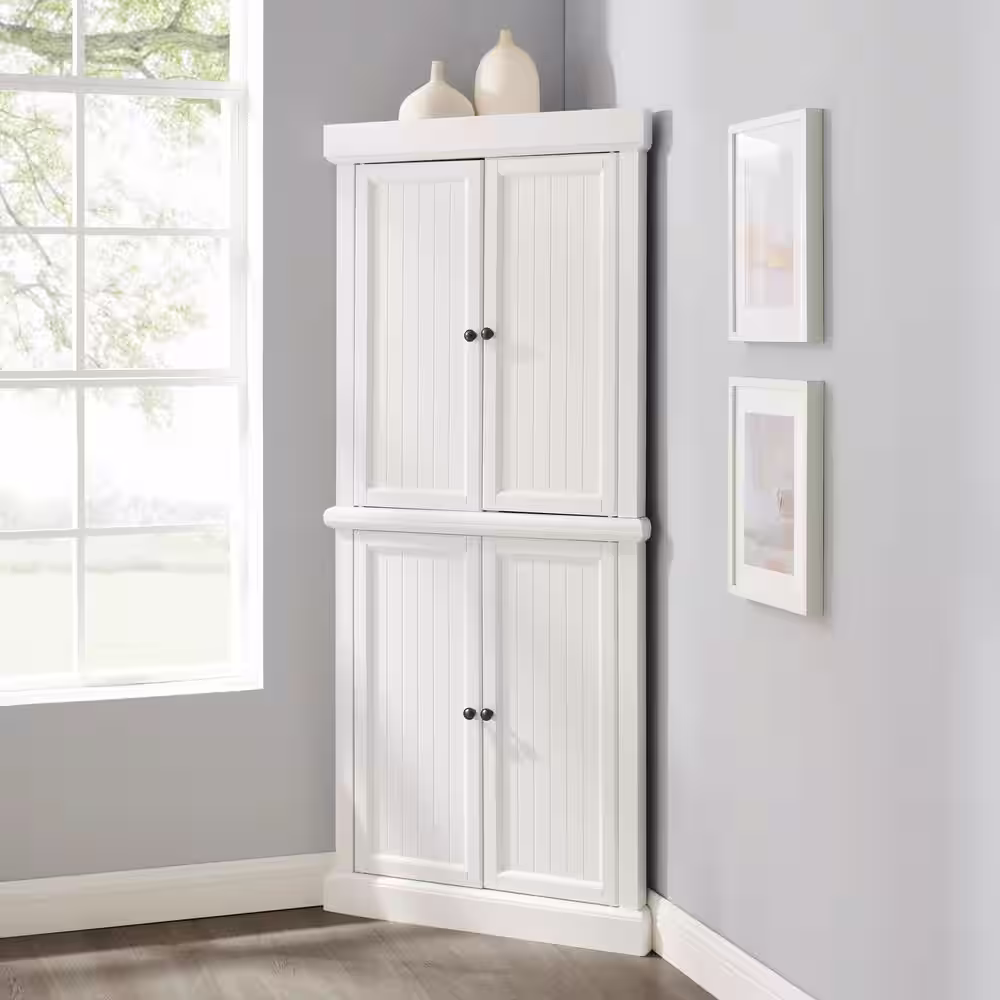 CROSLEY FURNITURE Shoreline White Corner Pantry