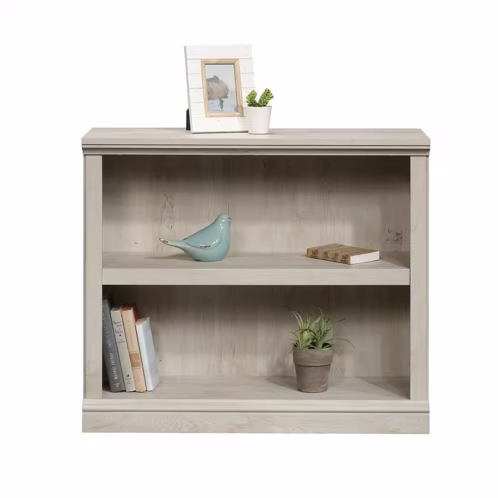 SAUDER 29.92 in. Chestnut Wood 2-shelf Standard Bookcase with Adjustable Shelves