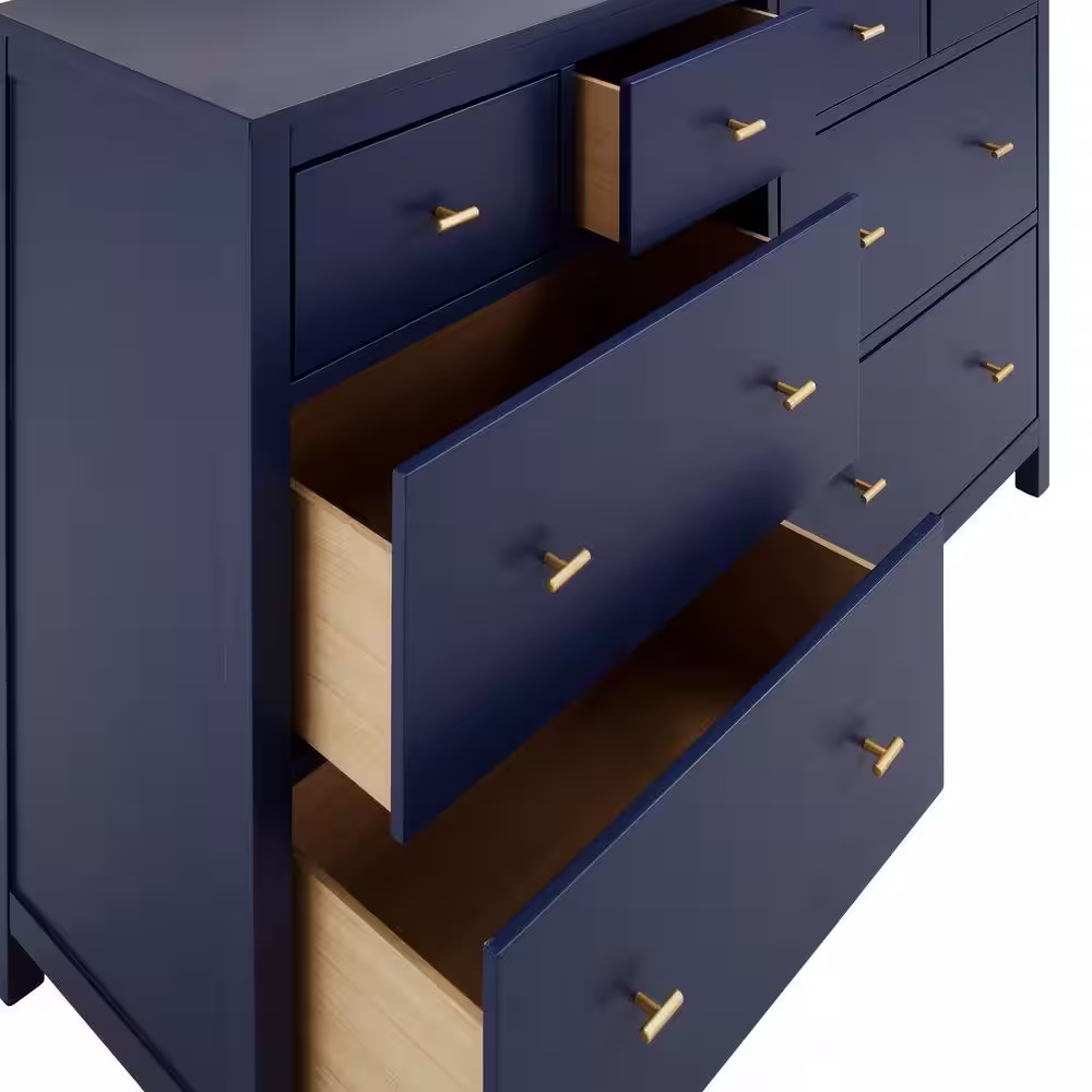 HomeSullivan 8-Drawer Blue Dresser 57.99 in. W x 17.71 in. D x 38.03 in. H
