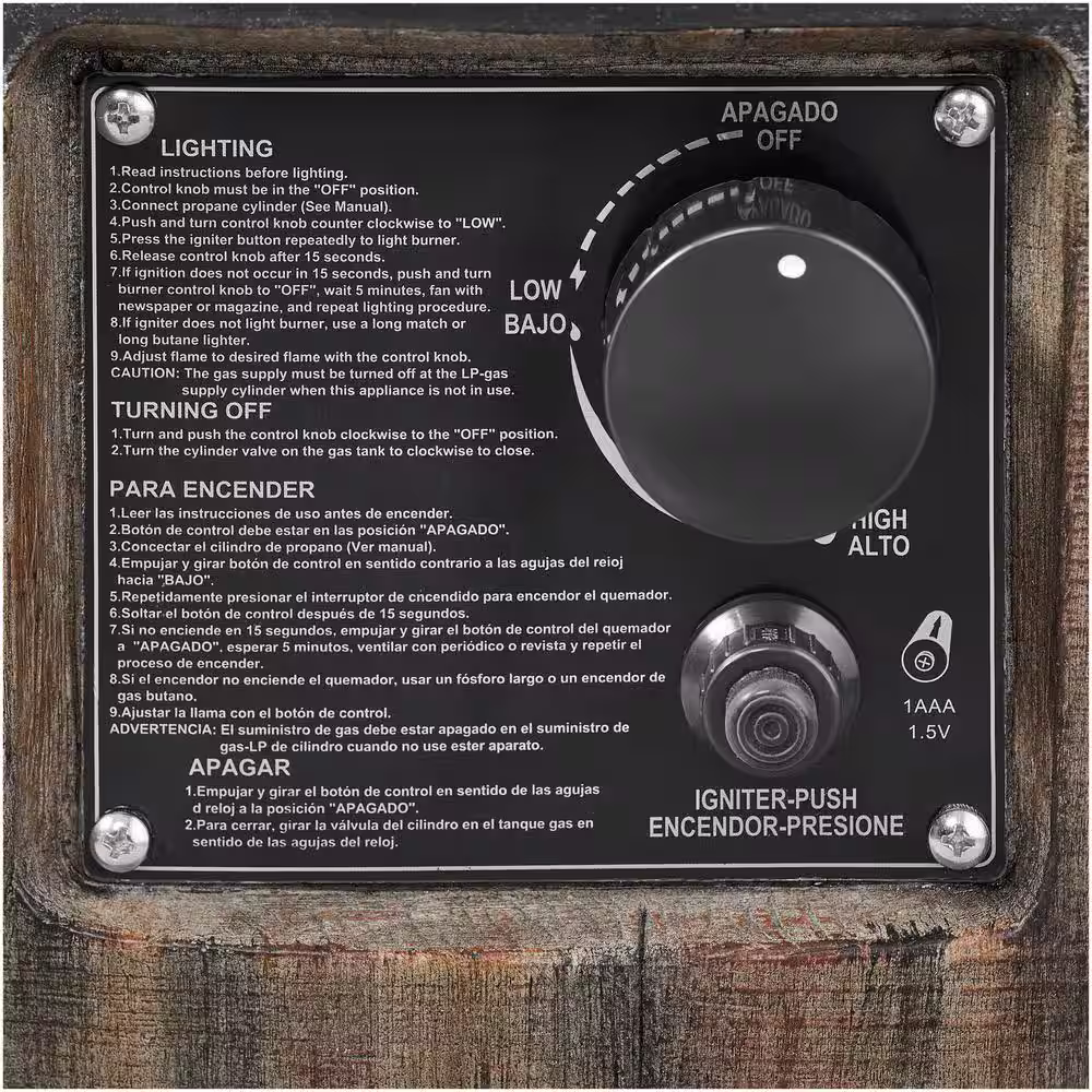 Hampton Bay 27 in. W x 24 in. H Round Barrel Fire Table