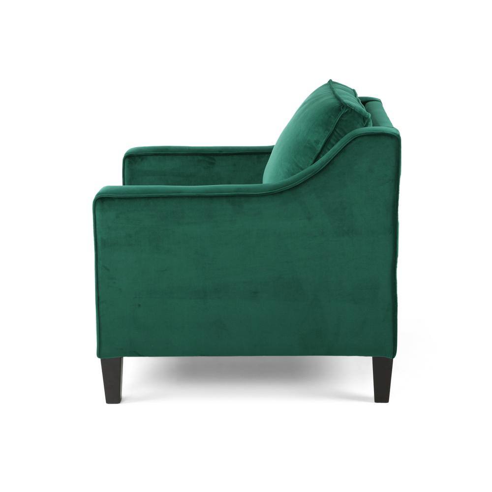 Noble House Milo Green Velvet Upholstered Club Chair