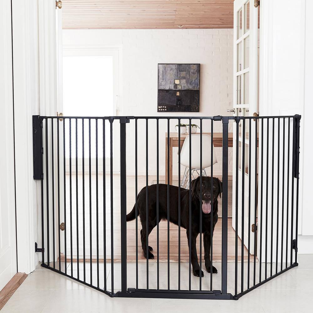 None 35 in. to 88 in. Black Metal Flex Large and Extra Tall Safety Gate