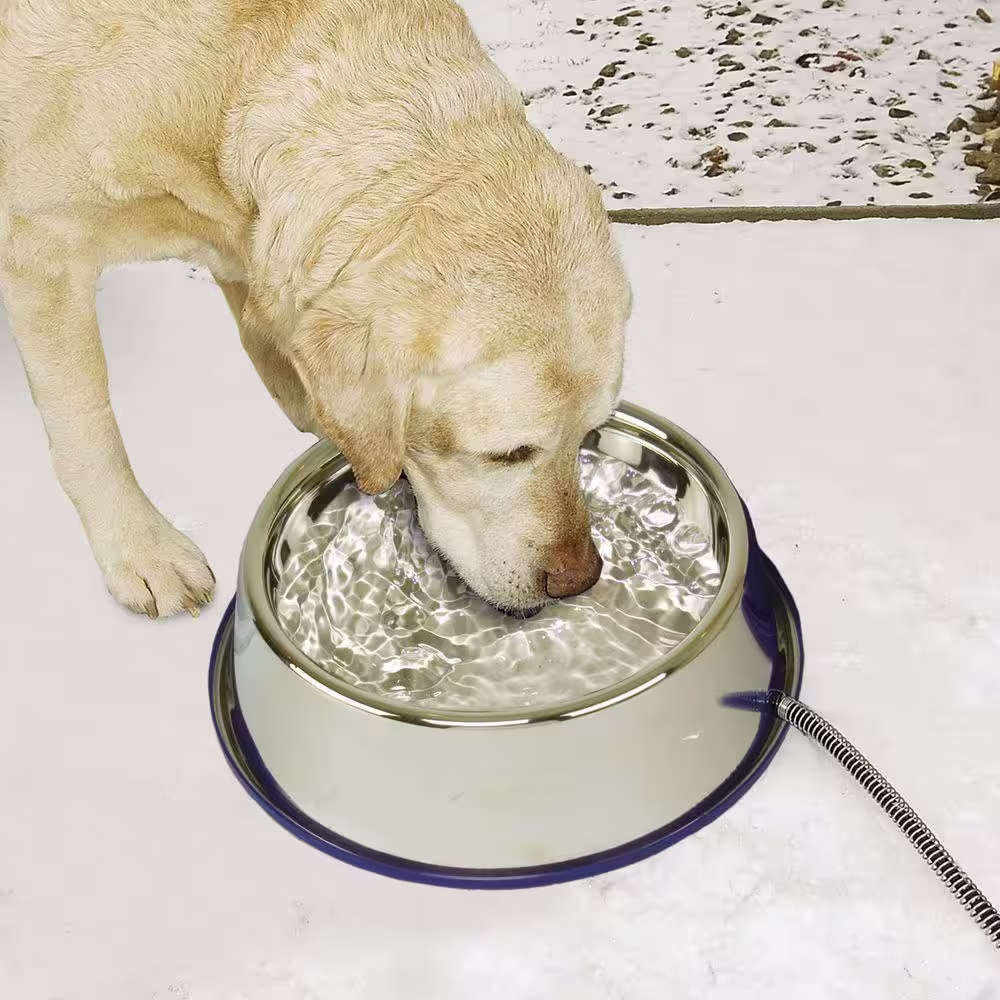 K&H Pet Products 25-Watt Stainless Steel Thermal Bowl - 120 oz.