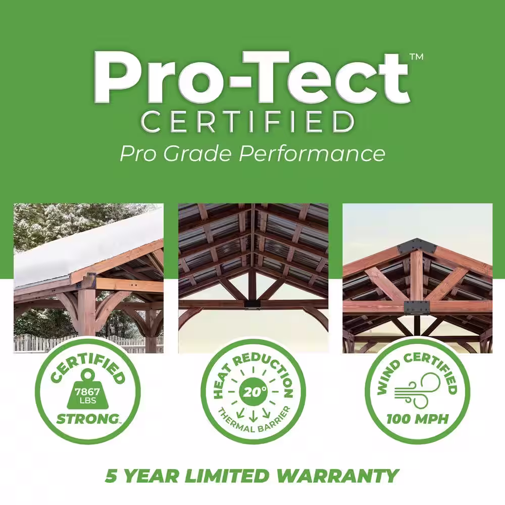 Backyard Discovery Arlington 12 ft. x 12 ft. Wooden Gazebo with Steel Roof