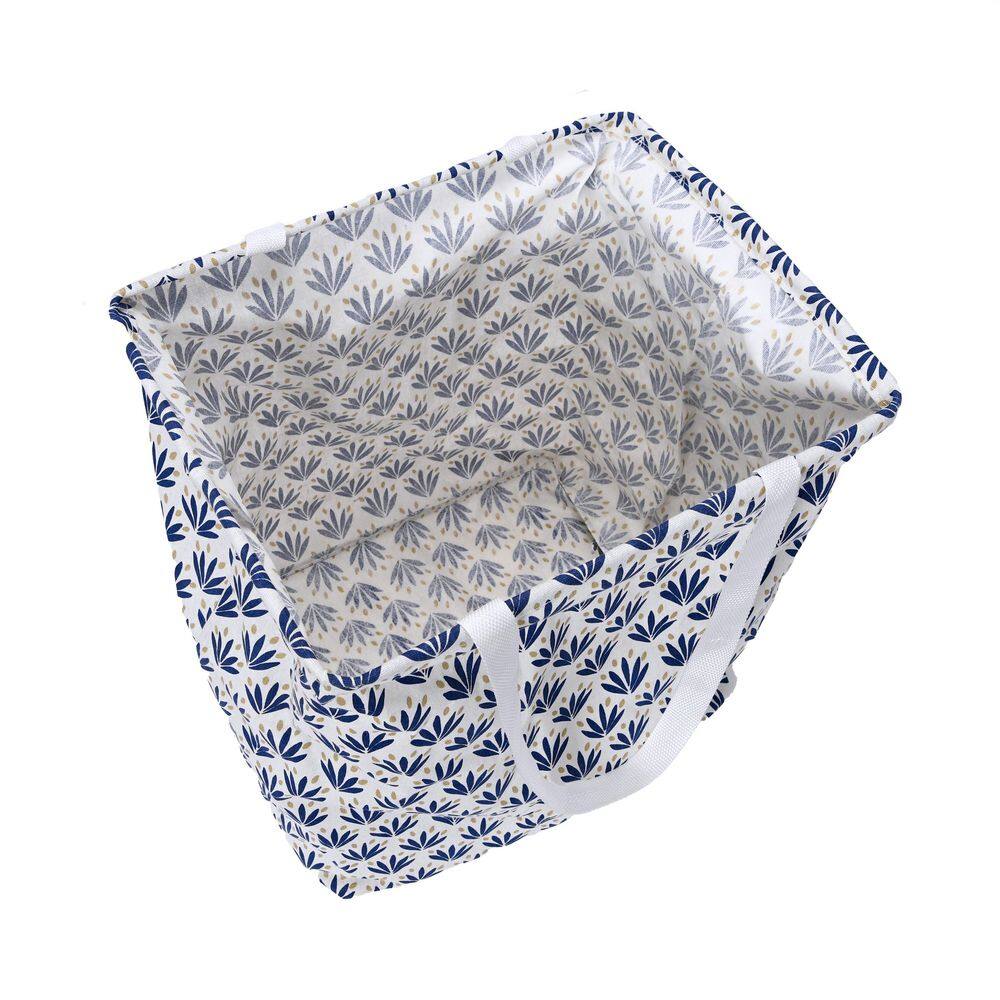 HOUSEHOLD ESSENTIALS Blue and White Cacti Rectangular Krush Laundry Bag