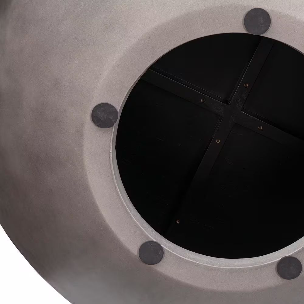 Armen Living Melody 48 in. Black Round Oak Wood Coffee Table