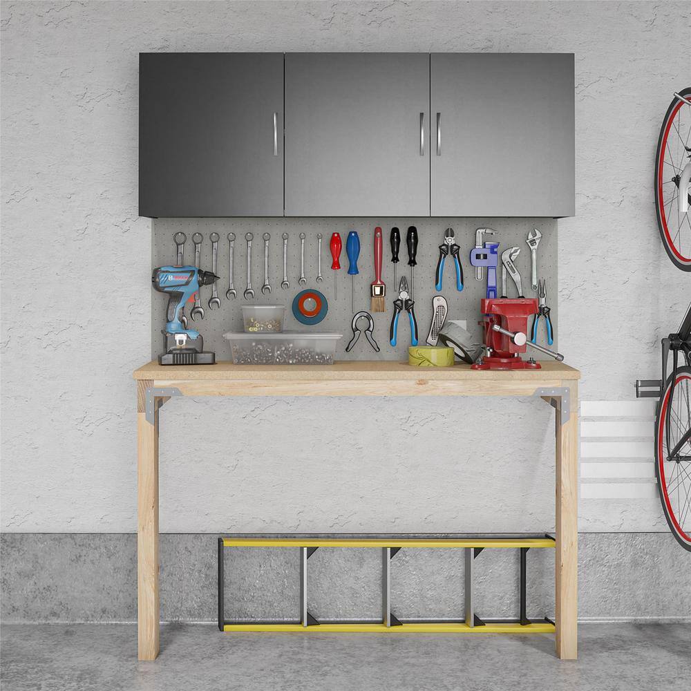 SystemBuild Lonn 54 in. x 20.3 in. x 12.44 in Wall Cabinet in Black 1 Piece