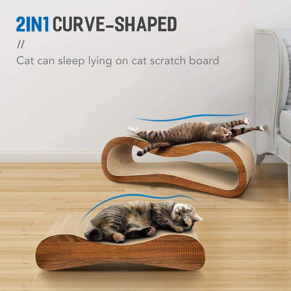 None 2 in 1 Cat Scratcher Cardboard Lounge Bed