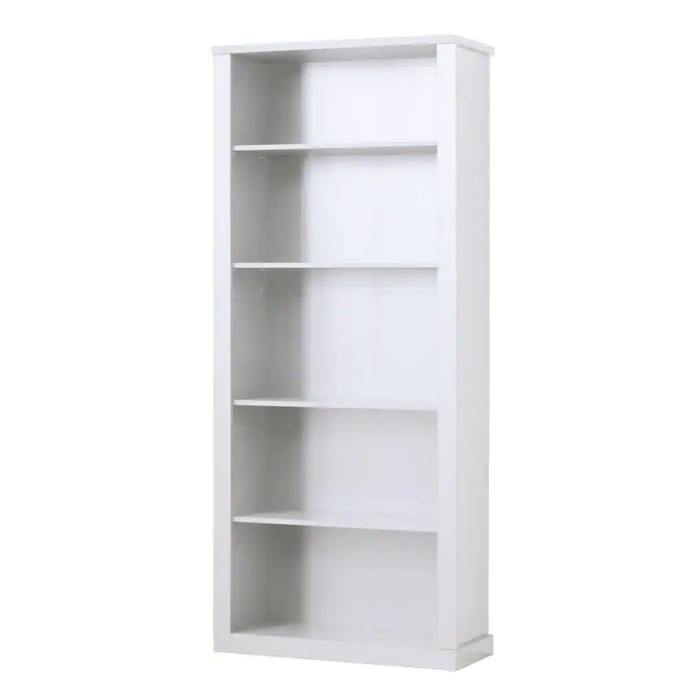 Brookside Elaine 72 in. White Wood 5-Shelf Standard Bookcase with Adjustable Shelves