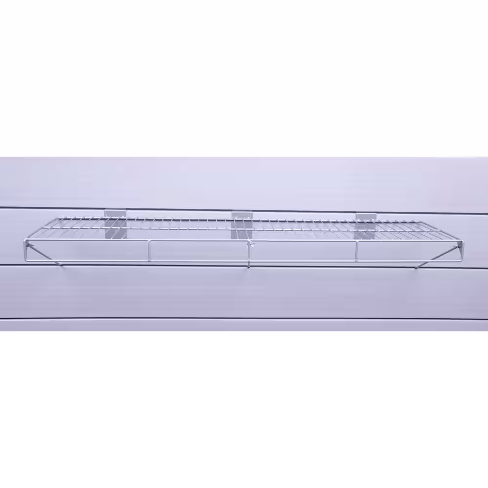 CROWNWALL 48 in. L x 12 in. W Slatwall Wire Shelf with Rail (2-Pack)