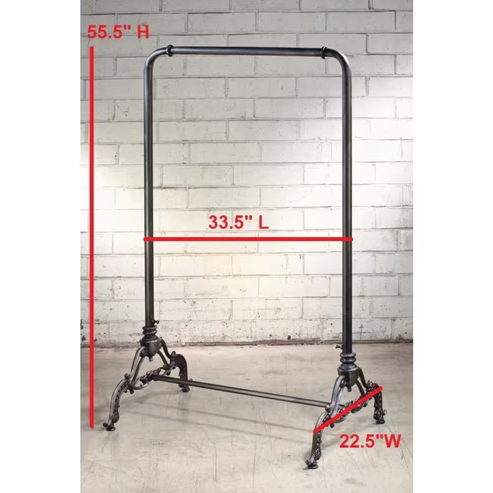Tripar Black Metal Clothes Rack 22.5 in. W x 55.5 in. H