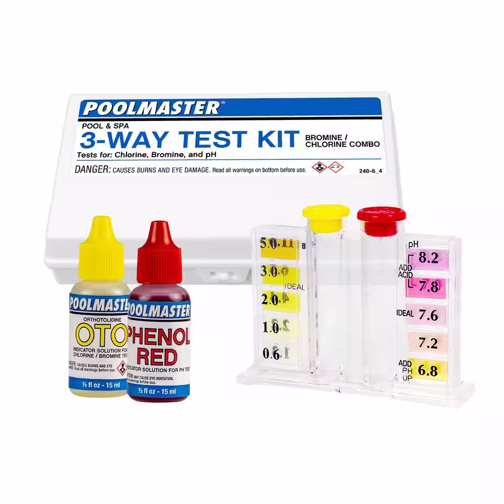 Poolmaster 3-Way Swimming Pool and Spa Water Test Kit with Case