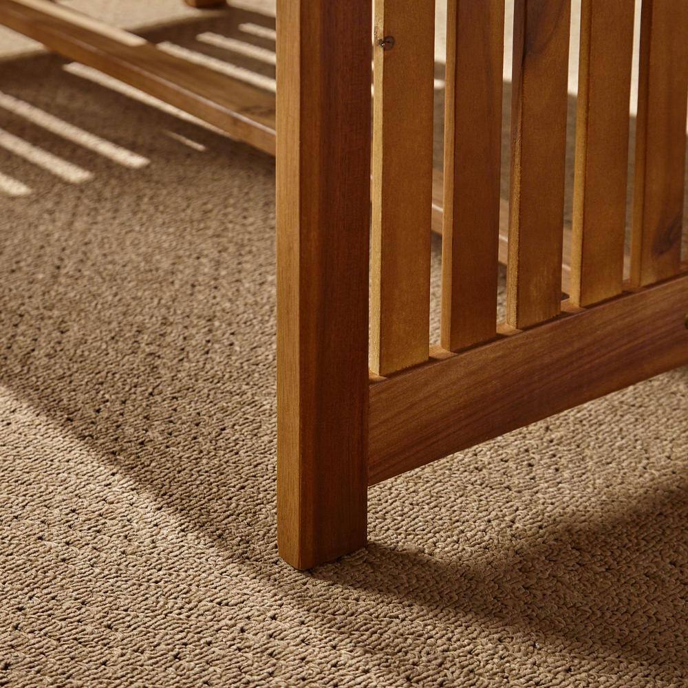 Noble House Carolina Brown Patina 5-Piece Wood Conversation Seating Set with Dark Teal Cushions