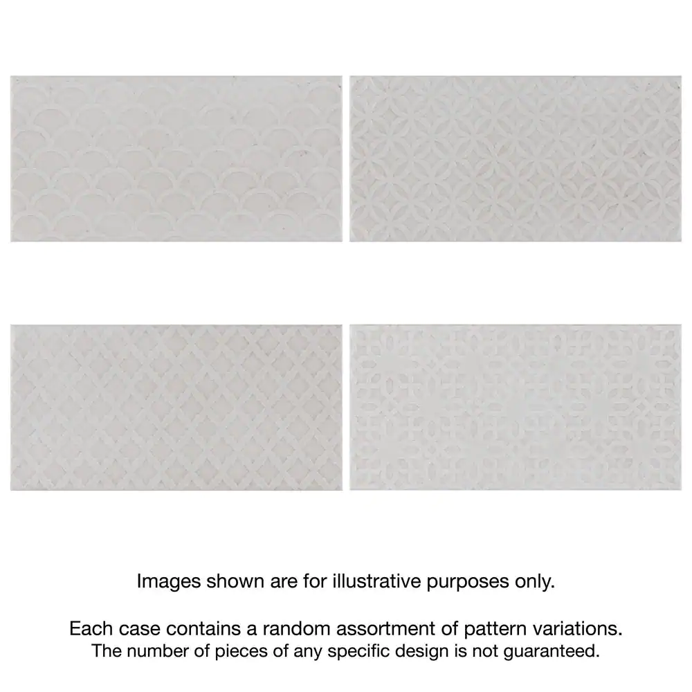 Merola Tile Camden Decor Antique Bianco 4 in. x 8 in. Ceramic Wall Tile (11.5 sq. ft./Case)