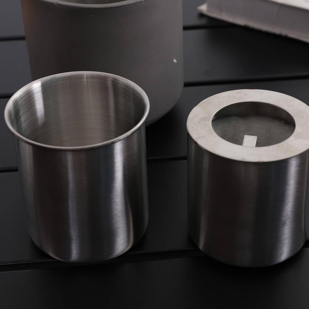 None 9 in. W x 4.5 in. H Round Ethanol TerraFab Grey Tabletop Fire Pit