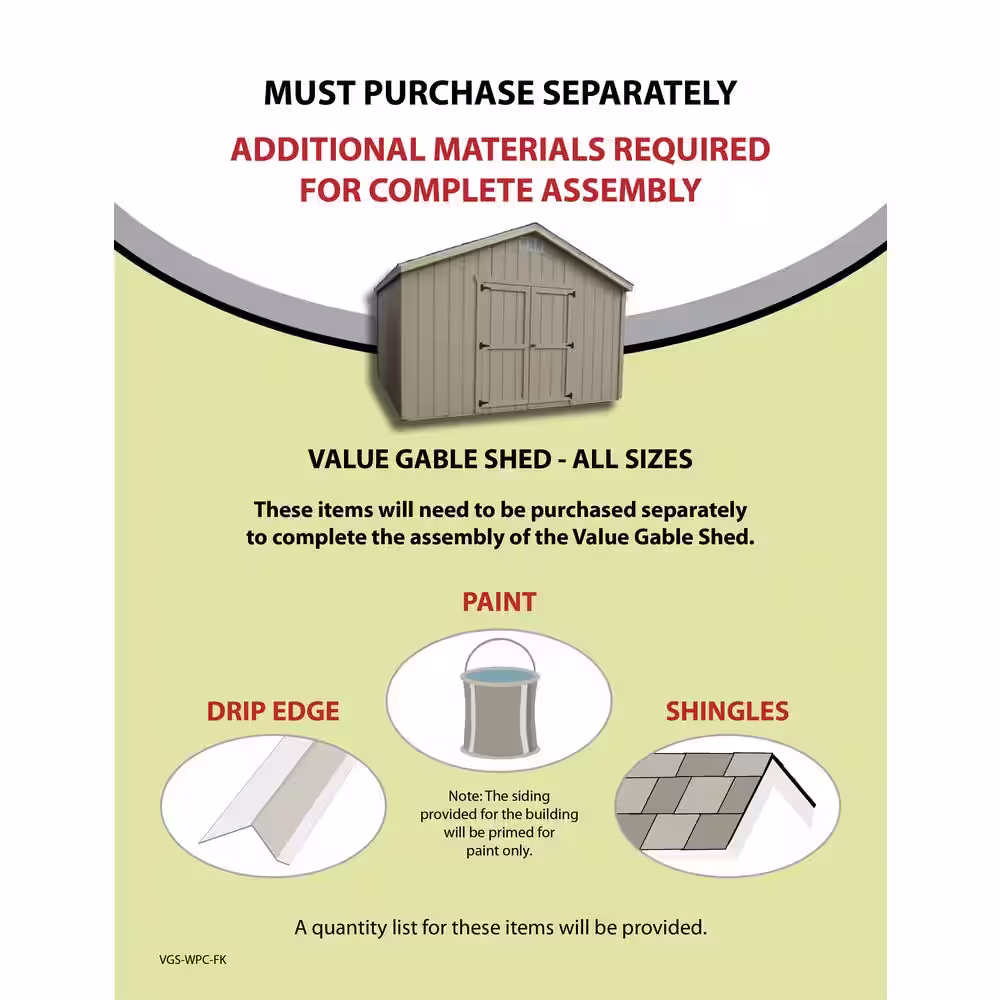 LITTLE COTTAGE CO. Value Gable 10 ft. x 14 ft. Wood Shed Precut Kit with Floor