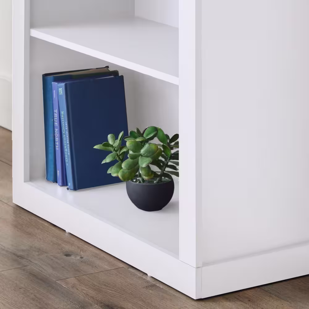 Brookside Elaine 72 in. White Wood 5-Shelf Standard Bookcase with Adjustable Shelves