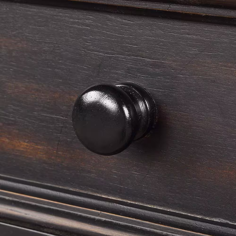 Harper & Bright Designs 64 in. Black Standard Rectangle Wood Console Table with 4-Drawers