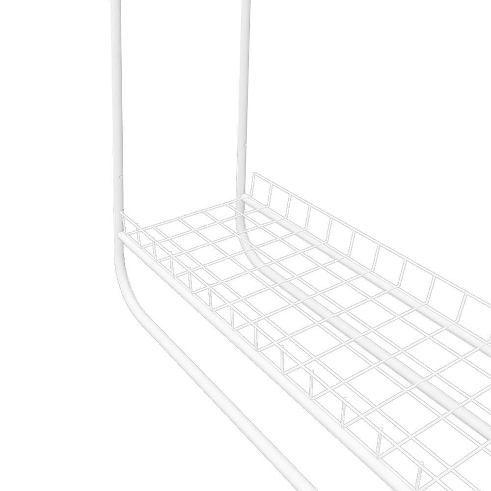 Huluwat White Steel Clothes Rack 12 in. W x 64.96 in. H