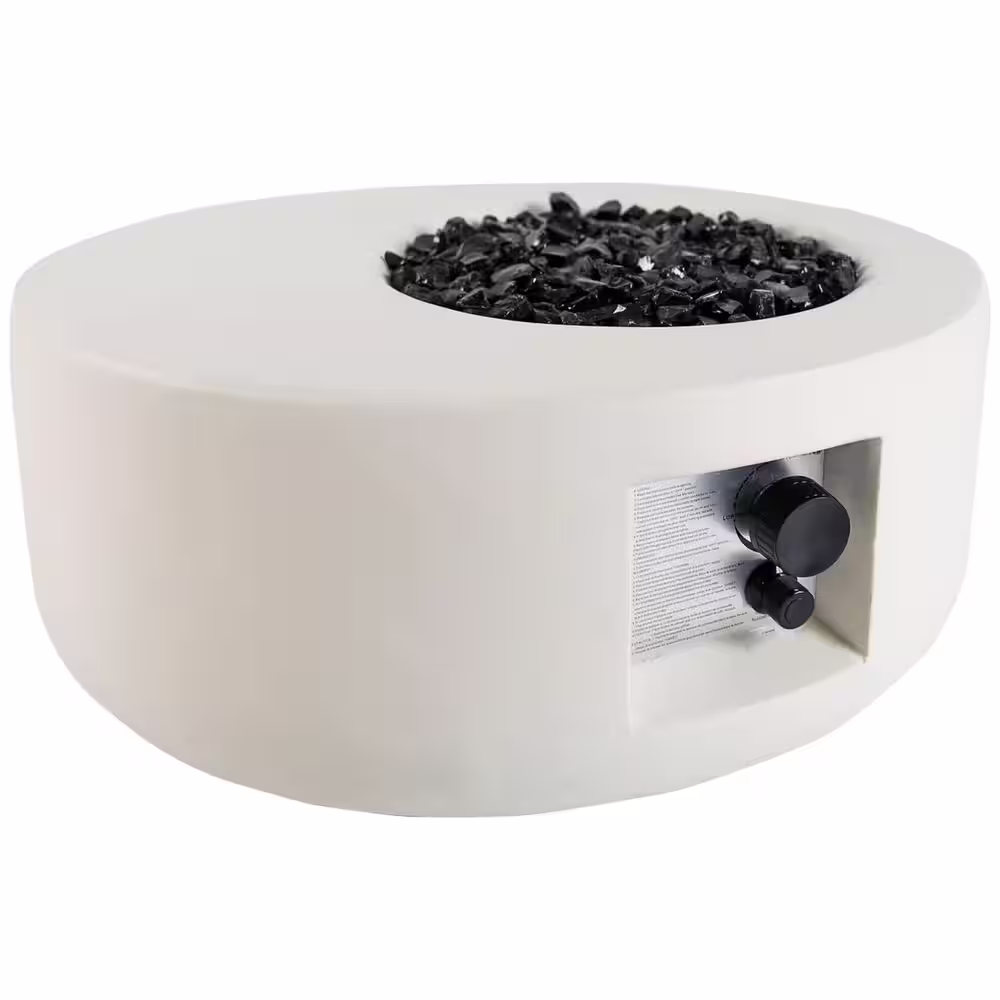 None 26 in. Carlisle MGO Propane Fire Pit Table with Glass Beads and Cover