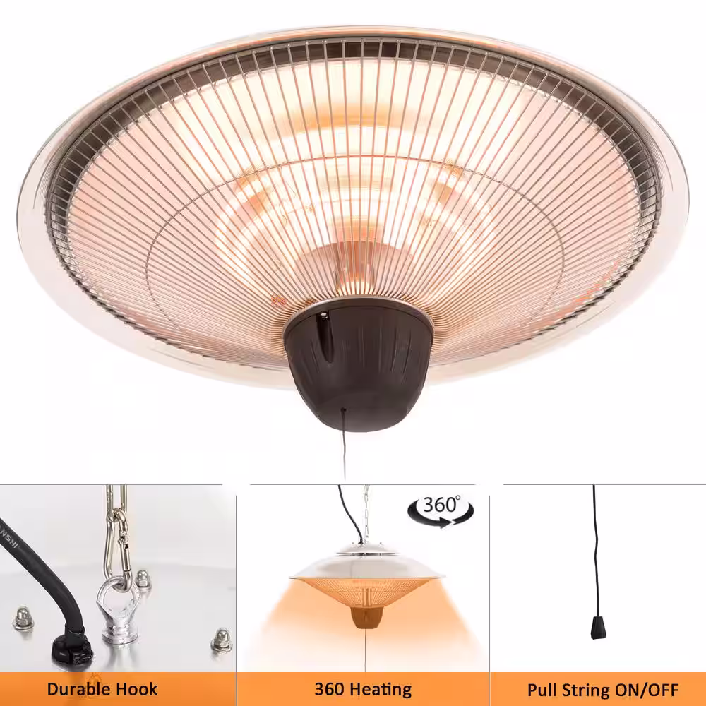 EdenBranch 1500-Watt Hanging Carbon Fiber Patio Heater