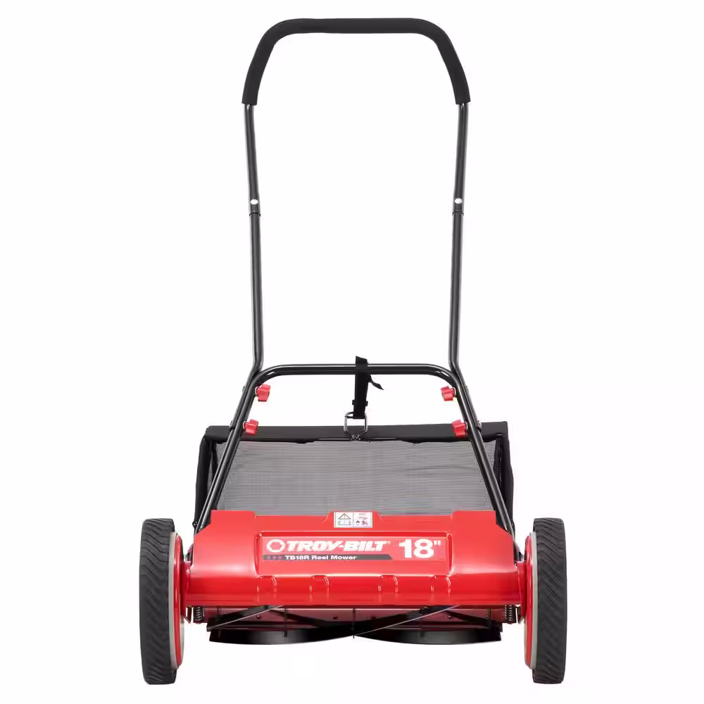 Troy-Bilt 18 in. Manual Walk Behind Reel Lawn Mower with Grass Catcher